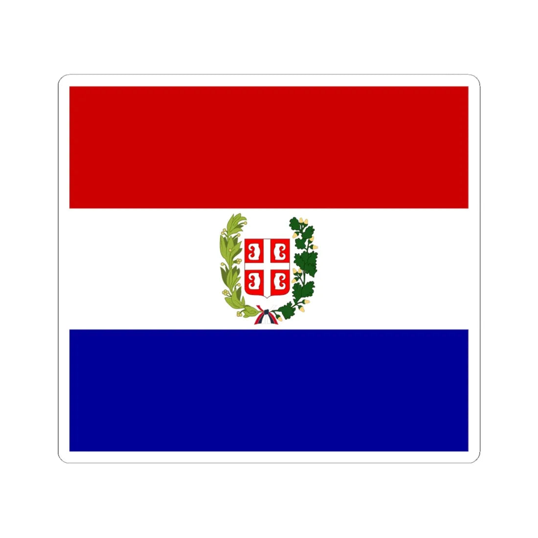 Flag of Serbia 1835 (Serbia) STICKER Vinyl Kiss-Cut Decal 6 Inch White - The Sticker Space