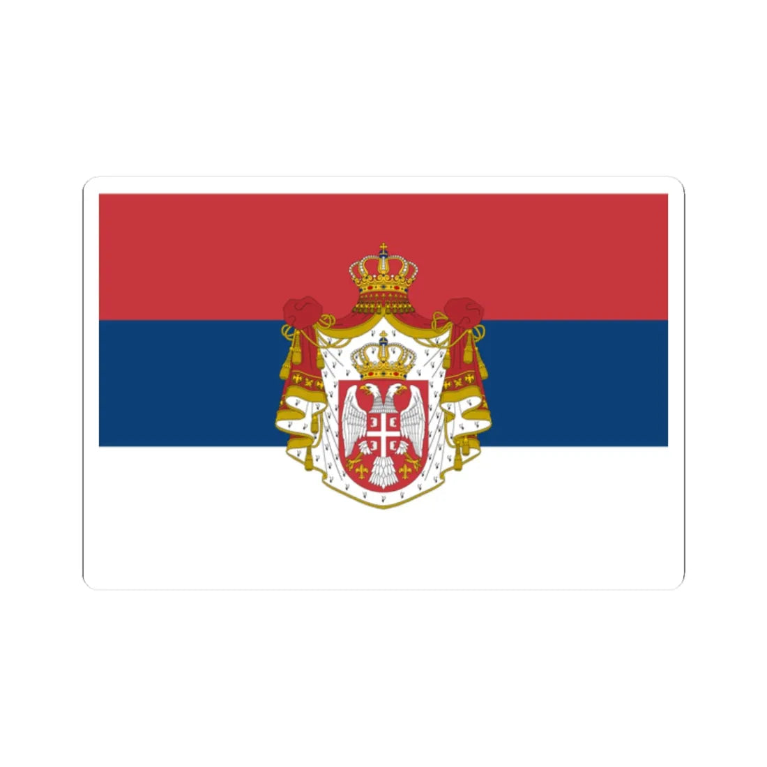 Flag of Serbia 1882-1918 (Serbia) STICKER Vinyl Kiss-Cut Decal 2 Inch White - The Sticker Space