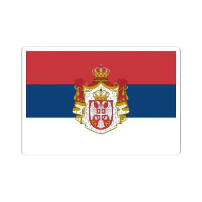 Flag of Serbia 1882-1918 (Serbia) STICKER Vinyl Kiss-Cut Decal 4 Inch White - The Sticker Space