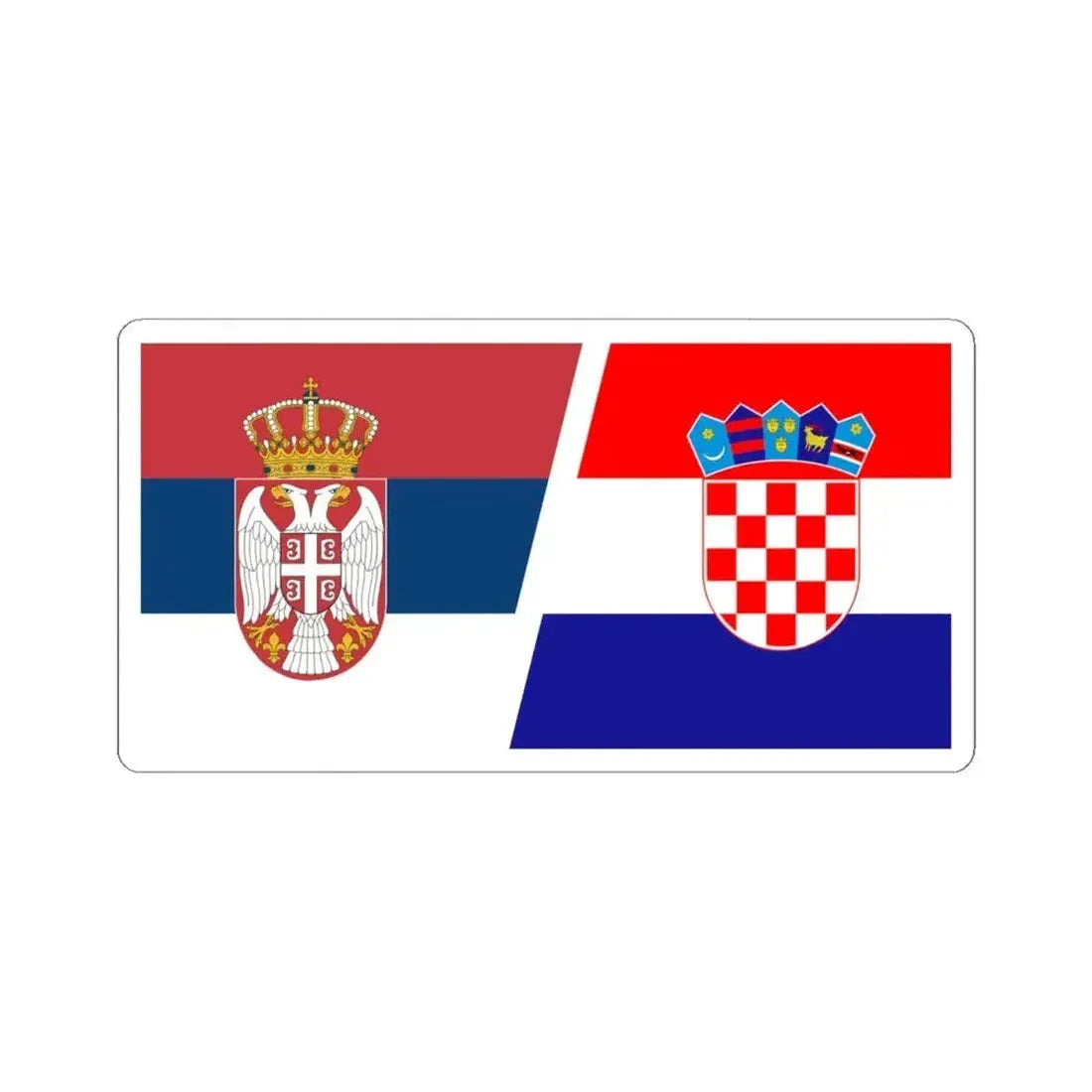 Flag of Serbia and Croatia (Croatia) STICKER Vinyl Kiss-Cut Decal 4 Inch White - The Sticker Space