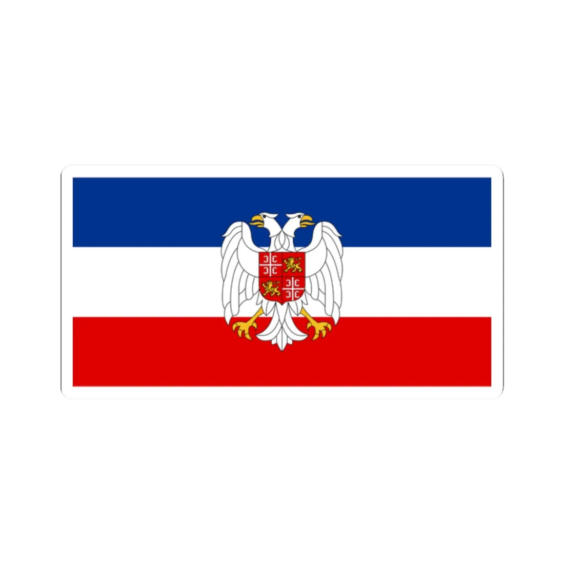 Flag of Serbia and Montenegro with coat of arms variant (Yugoslavia) STICKER Vinyl Kiss-Cut Decal 2 Inch White - The Sticker Space