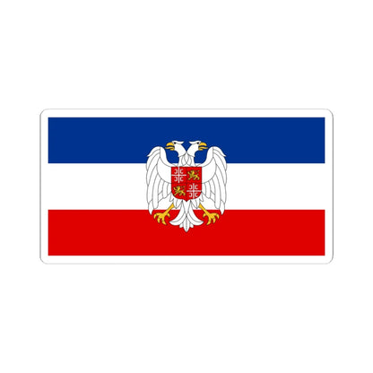 Flag of Serbia and Montenegro with coat of arms variant (Yugoslavia) STICKER Vinyl Kiss-Cut Decal 3 Inch White - The Sticker Space