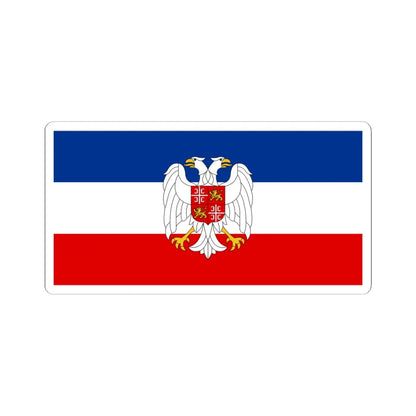 Flag of Serbia and Montenegro with coat of arms variant (Yugoslavia) STICKER Vinyl Kiss-Cut Decal 4 Inch White - The Sticker Space