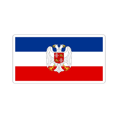 Flag of Serbia and Montenegro with coat of arms variant (Yugoslavia) STICKER Vinyl Kiss-Cut Decal 6 Inch White - The Sticker Space