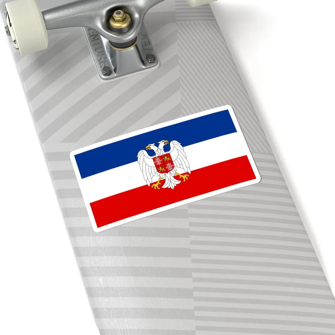 Flag of Serbia and Montenegro with coat of arms variant (Yugoslavia) STICKER Vinyl Kiss-Cut Decal - The Sticker Space