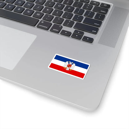 Flag of Serbia and Montenegro with coat of arms variant (Yugoslavia) STICKER Vinyl Kiss-Cut Decal - The Sticker Space