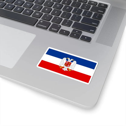 Flag of Serbia and Montenegro with coat of arms variant (Yugoslavia) STICKER Vinyl Kiss-Cut Decal - The Sticker Space