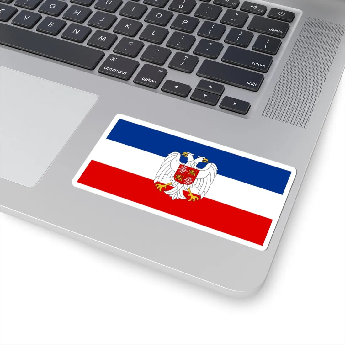 Flag of Serbia and Montenegro with coat of arms variant (Yugoslavia) STICKER Vinyl Kiss-Cut Decal - The Sticker Space