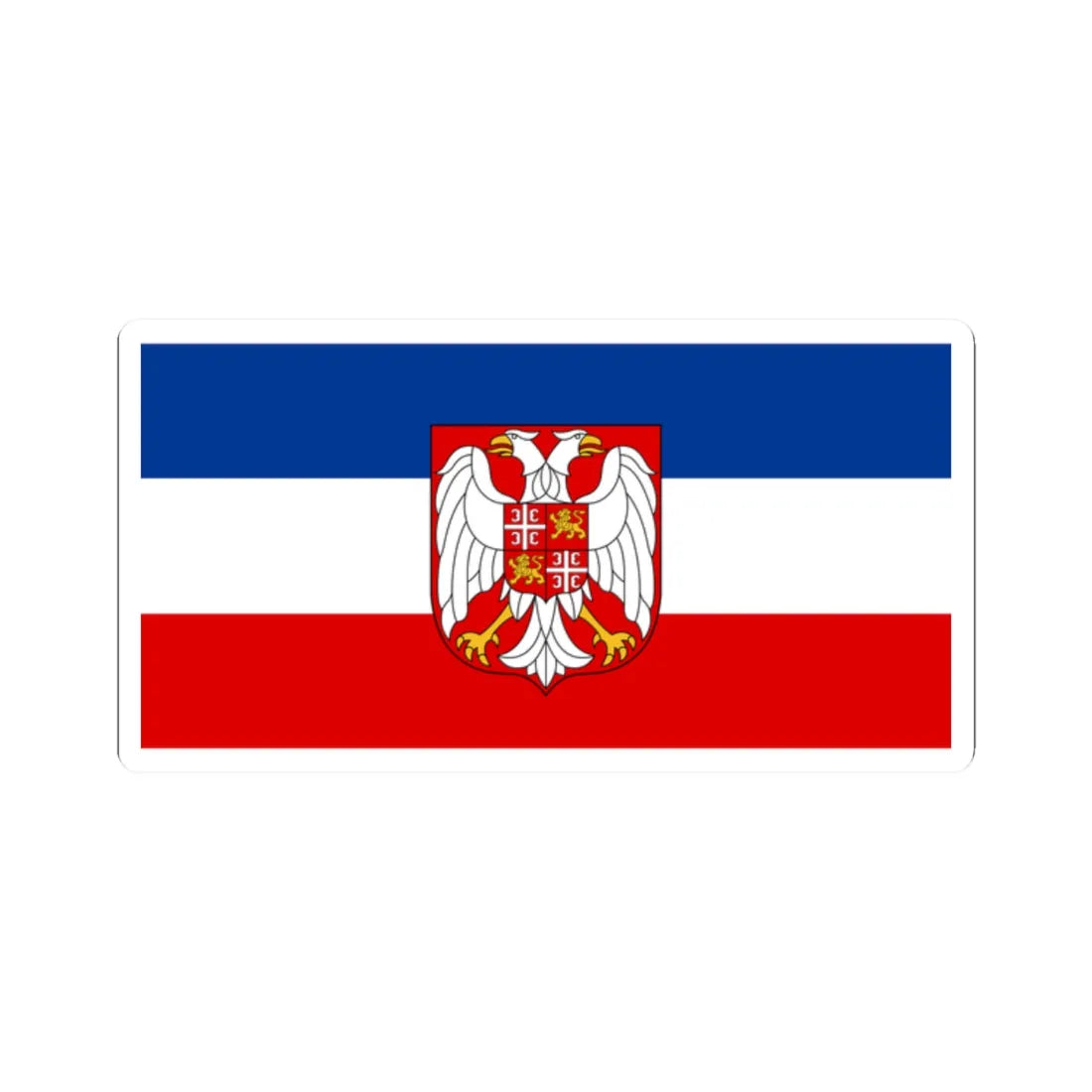 Flag of Serbia and Montenegro with coat of arms (Yugoslavia) STICKER Vinyl Kiss-Cut Decal 2 Inch White - The Sticker Space