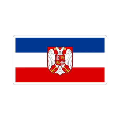 Flag of Serbia and Montenegro with coat of arms (Yugoslavia) STICKER Vinyl Kiss-Cut Decal 6 Inch White - The Sticker Space
