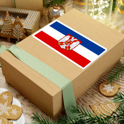 Flag of Serbia and Montenegro with coat of arms (Yugoslavia) STICKER Vinyl Kiss-Cut Decal - The Sticker Space
