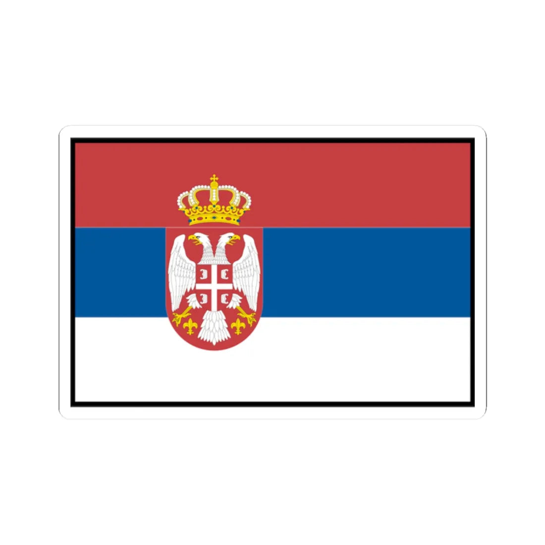Flag of Serbia bordered (Serbia) STICKER Vinyl Kiss-Cut Decal 2 Inch White - The Sticker Space