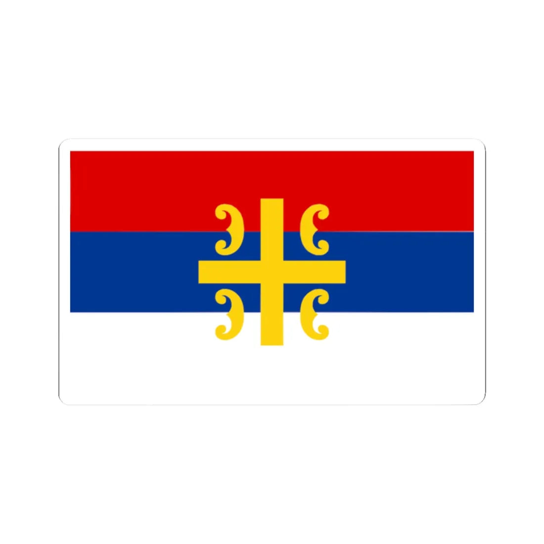 Flag of Serbia cross (Serbia) STICKER Vinyl Kiss-Cut Decal 2 Inch White - The Sticker Space