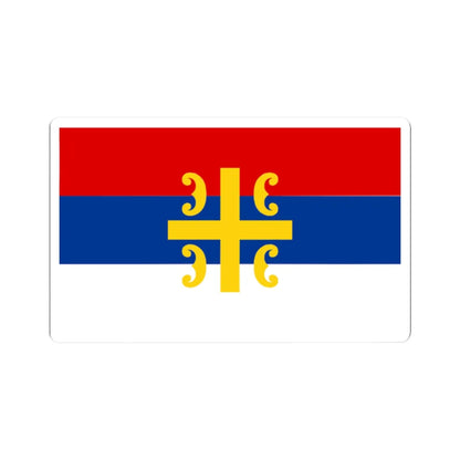 Flag of Serbia cross (Serbia) STICKER Vinyl Kiss-Cut Decal 2 Inch White - The Sticker Space