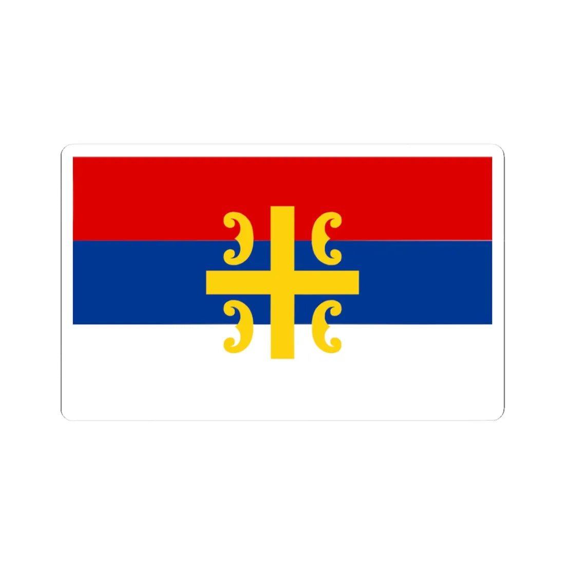 Flag of Serbia cross (Serbia) STICKER Vinyl Kiss-Cut Decal 3 Inch White - The Sticker Space