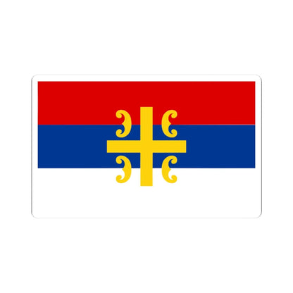 Flag of Serbia cross (Serbia) STICKER Vinyl Kiss-Cut Decal 3 Inch White - The Sticker Space