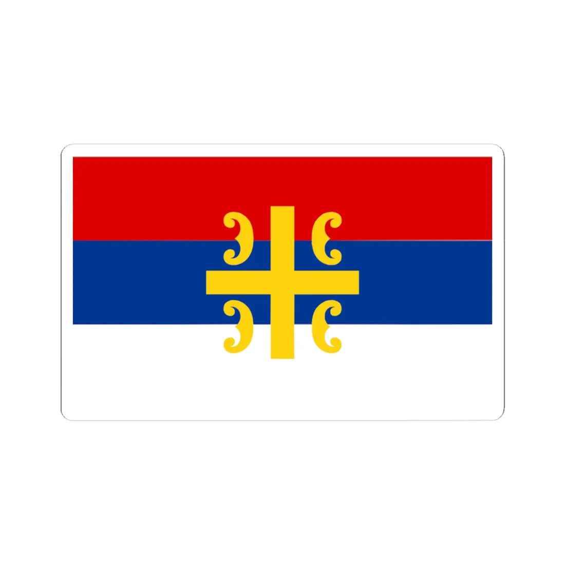 Flag of Serbia cross (Serbia) STICKER Vinyl Kiss-Cut Decal 4 Inch White - The Sticker Space