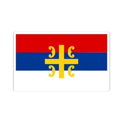 Flag of Serbia cross (Serbia) STICKER Vinyl Kiss-Cut Decal 4 Inch White - The Sticker Space