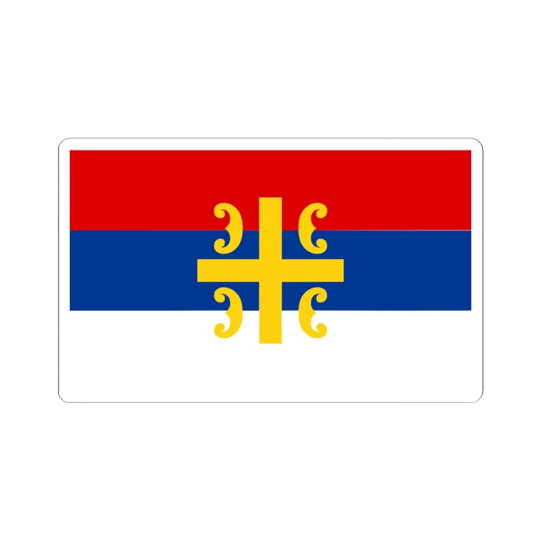 Flag of Serbia cross (Serbia) STICKER Vinyl Kiss-Cut Decal 6 Inch White - The Sticker Space