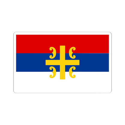 Flag of Serbia cross (Serbia) STICKER Vinyl Kiss-Cut Decal 6 Inch White - The Sticker Space