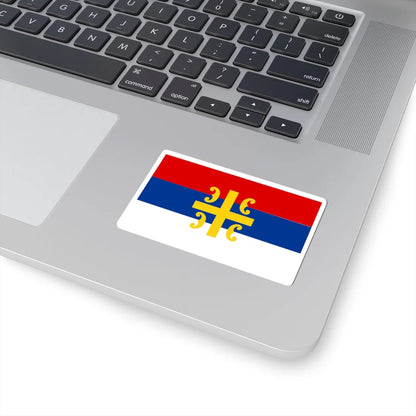 Flag of Serbia cross (Serbia) STICKER Vinyl Kiss-Cut Decal - The Sticker Space