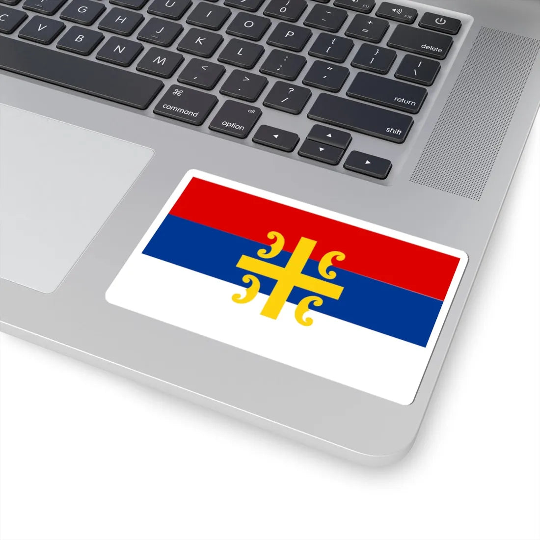Flag of Serbia cross (Serbia) STICKER Vinyl Kiss-Cut Decal - The Sticker Space
