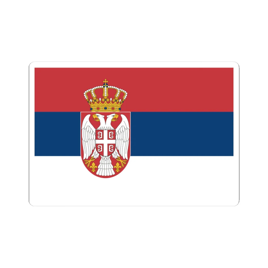 Flag of Serbia (Kosovo) STICKER Vinyl Kiss-Cut Decal 3 Inch White - The Sticker Space