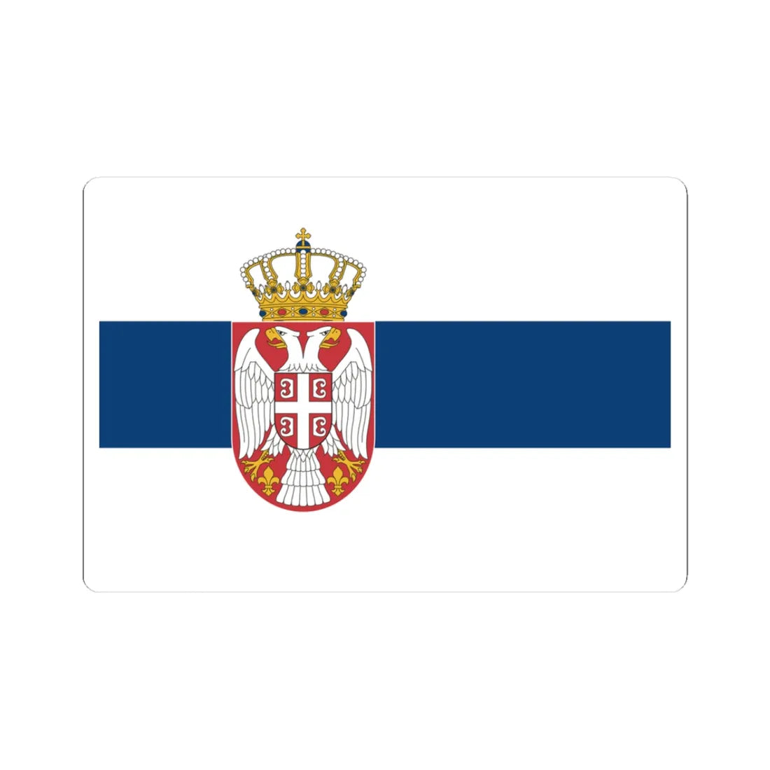 Flag of Serbia White-blue-white flag (Serbia) STICKER Vinyl Kiss-Cut Decal 3 Inch White - The Sticker Space