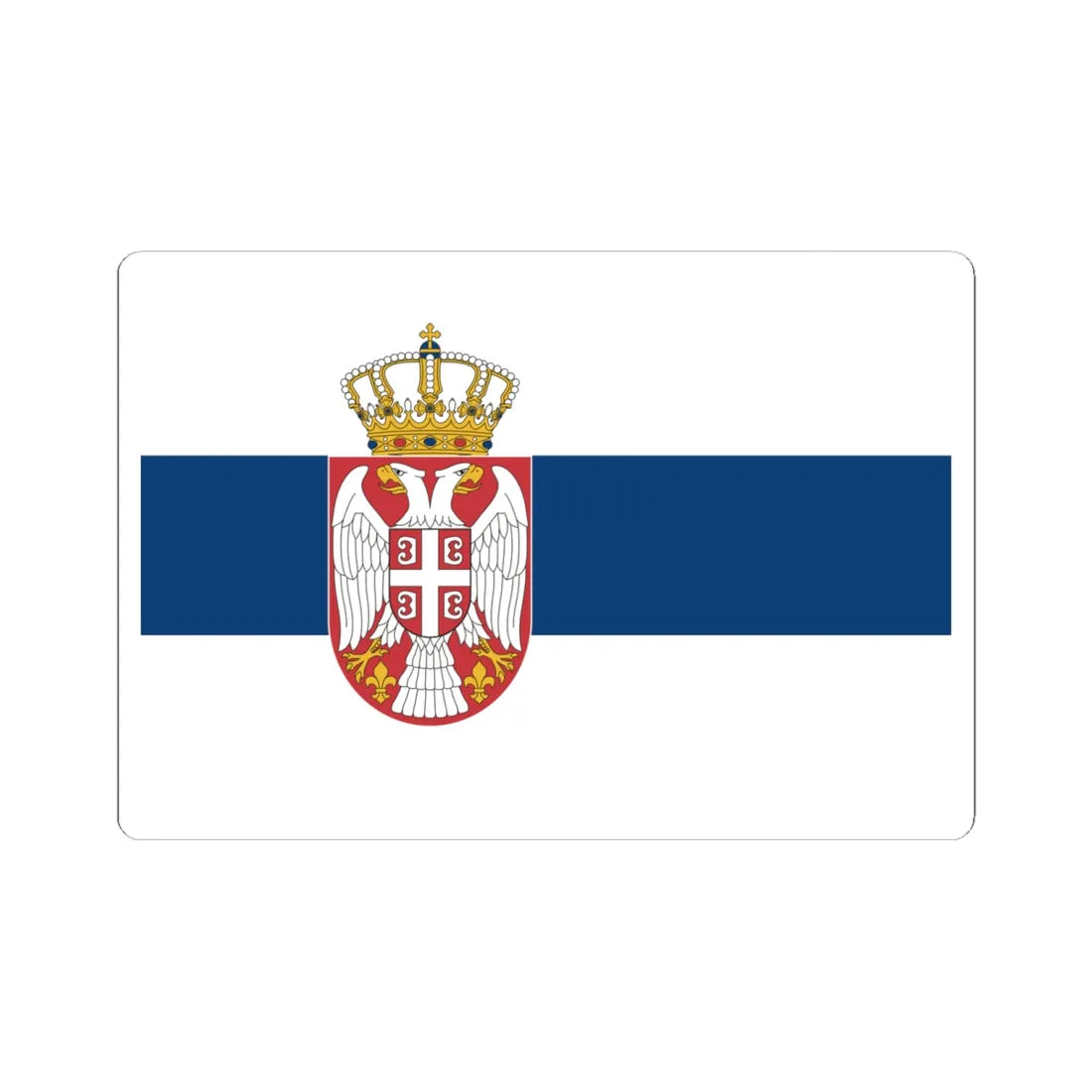 Flag of Serbia White-blue-white flag (Serbia) STICKER Vinyl Kiss-Cut Decal 6 Inch White - The Sticker Space