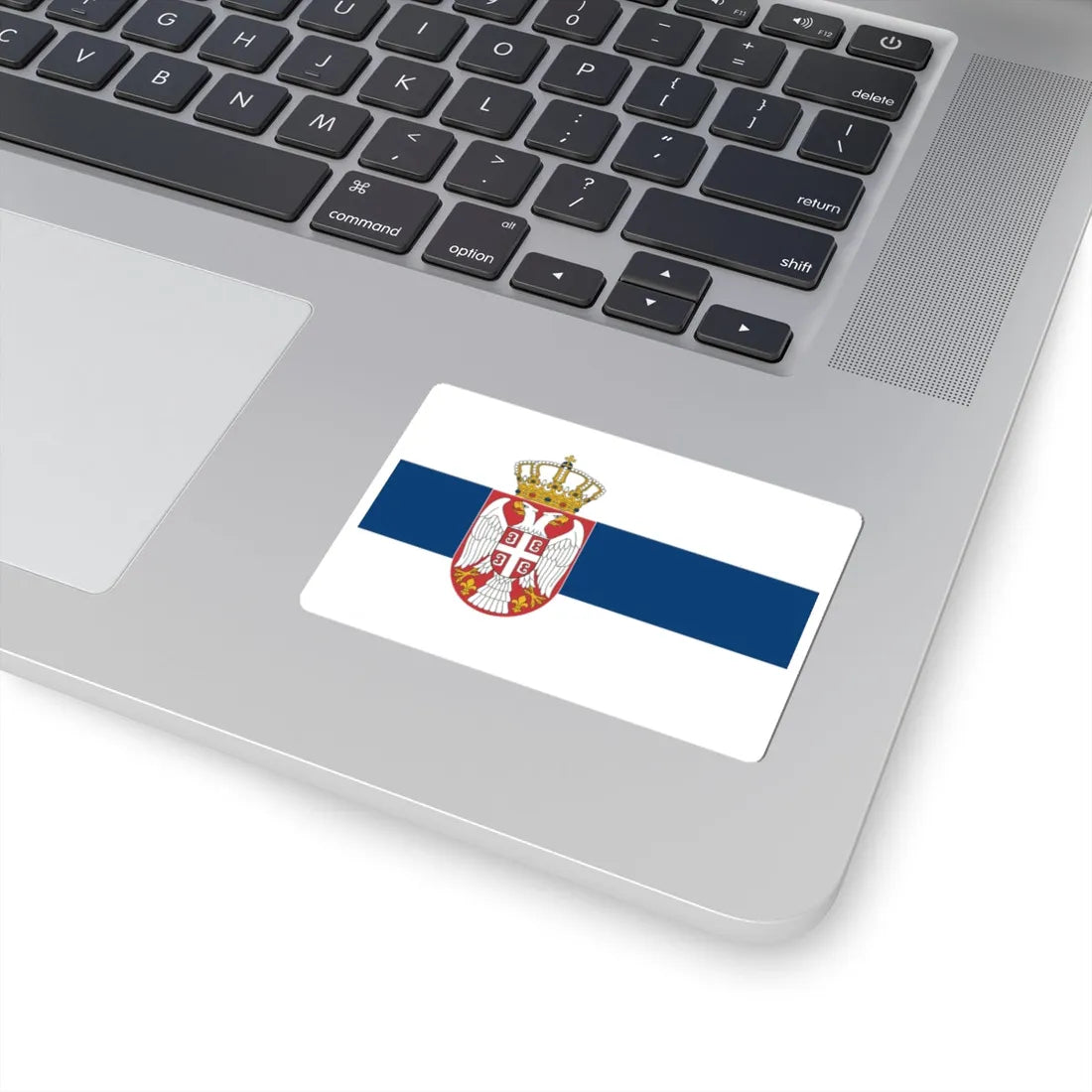 Flag of Serbia White-blue-white flag (Serbia) STICKER Vinyl Kiss-Cut Decal - The Sticker Space