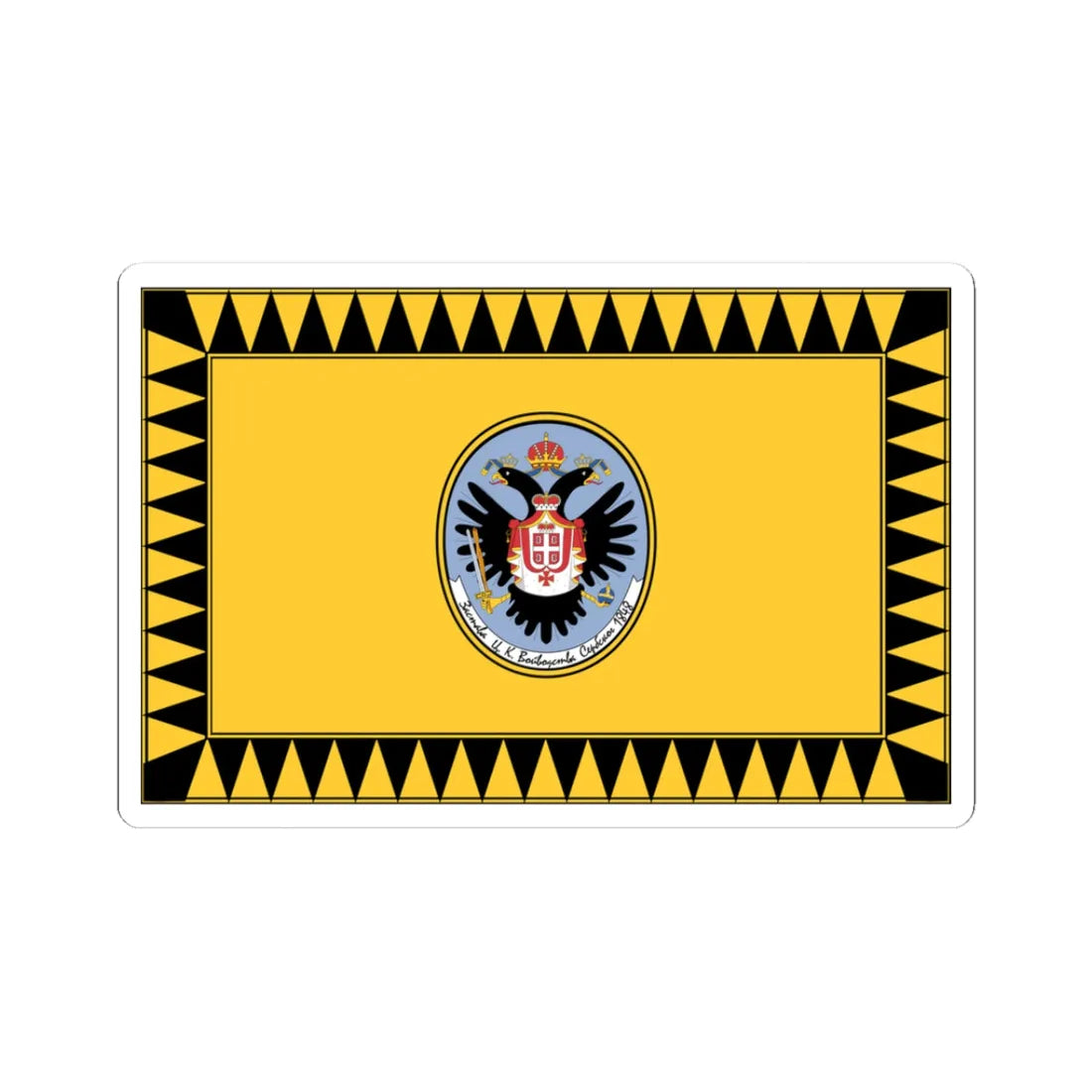 Flag of Serbian Vojvodina (Serbia) STICKER Vinyl Kiss-Cut Decal 3 Inch White - The Sticker Space