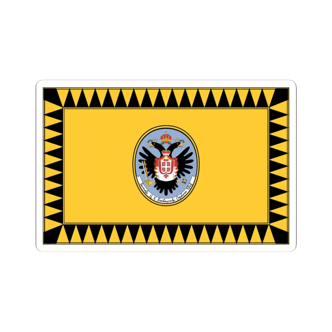 Flag of Serbian Vojvodina (Serbia) STICKER Vinyl Kiss-Cut Decal 4 Inch White - The Sticker Space