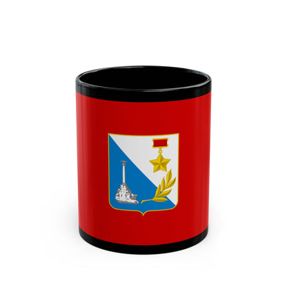 Flag of Sevastopol Ukraine - Black Coffee Mug-11oz-The Sticker Space