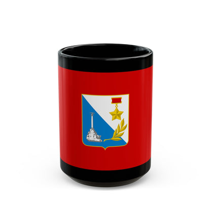 Flag of Sevastopol Ukraine - Black Coffee Mug-15oz-The Sticker Space