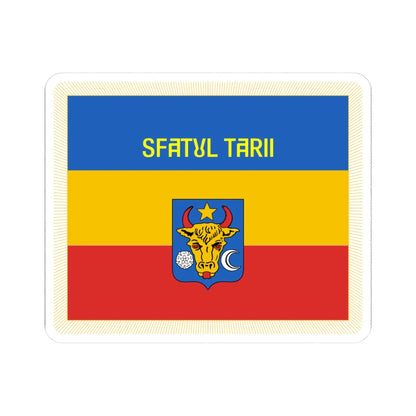 Flag of Sfatul Tarii obverse (Moldova) (Coat of Arms) STICKER Vinyl Kiss-Cut Decal - The Sticker Space