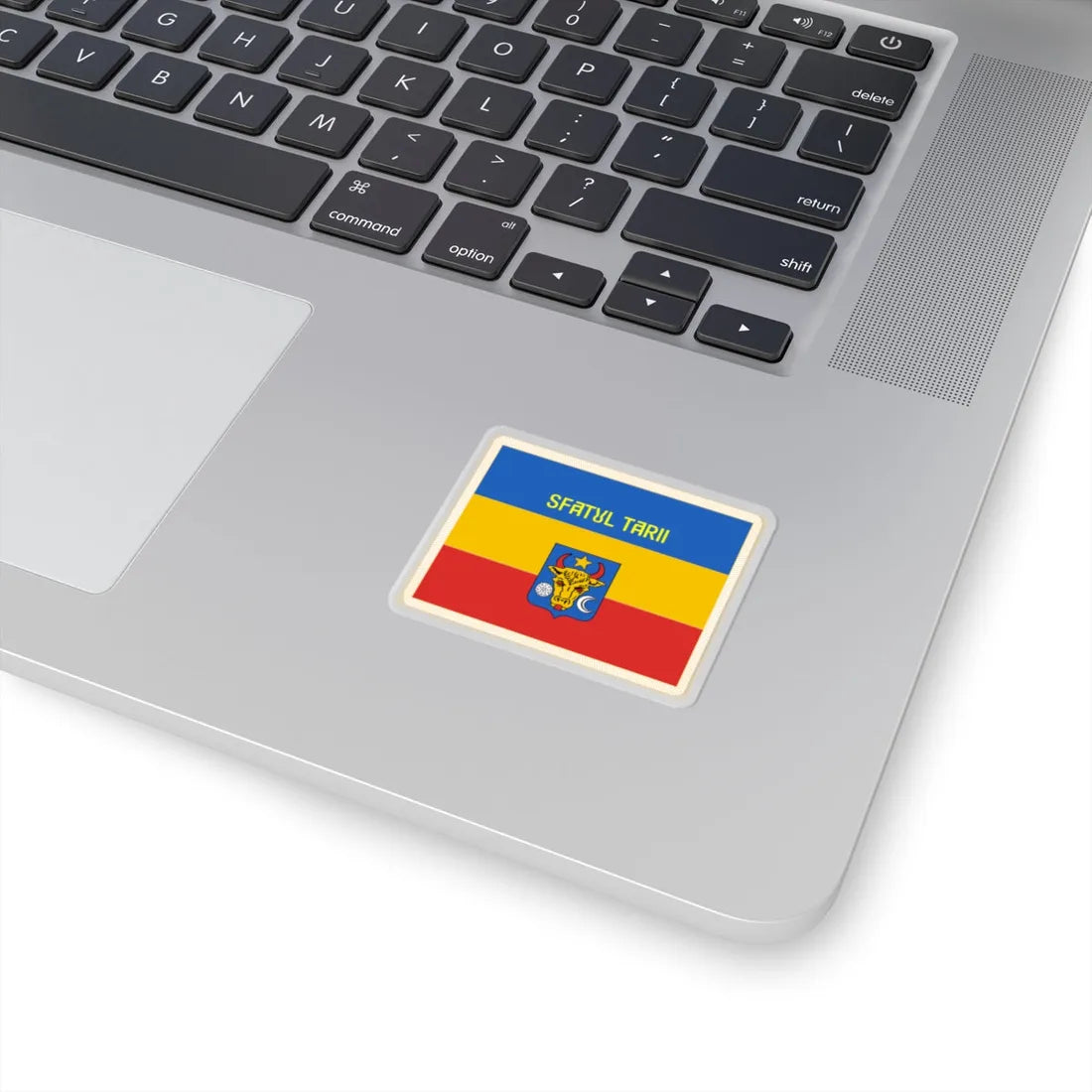 Flag of Sfatul Tarii obverse (Moldova) (Coat of Arms) STICKER Vinyl Kiss-Cut Decal - The Sticker Space