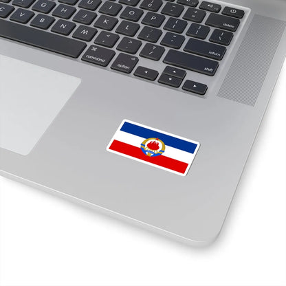 Flag of SFR Yugoslavia with coat of arms (Yugoslavia) STICKER Vinyl Kiss-Cut Decal - The Sticker Space