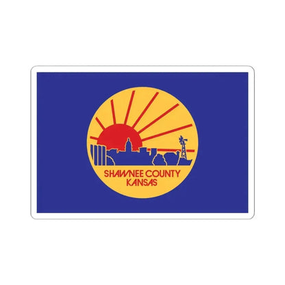 Flag of Shawnee County Kansas (United States) STICKER Vinyl Kiss-Cut Decal 6 Inch White - The Sticker Space