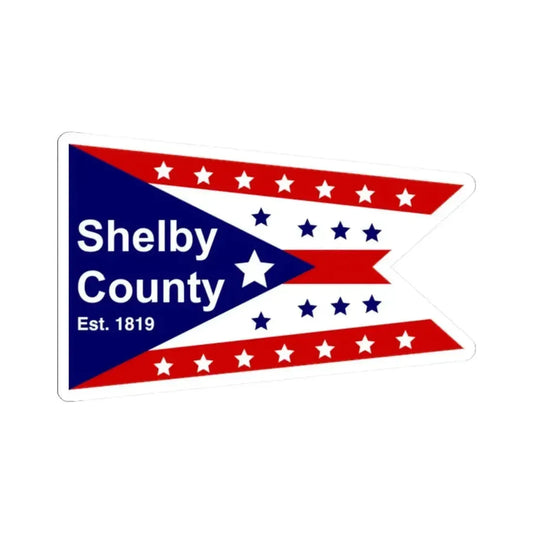 Flag of Shelby County Ohio (United States) STICKER Vinyl Kiss-Cut Decal 2 Inch White - The Sticker Space