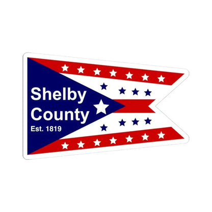 Flag of Shelby County Ohio (United States) STICKER Vinyl Kiss-Cut Decal 3 Inch White - The Sticker Space