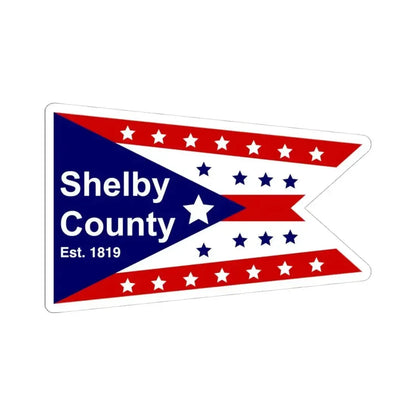 Flag of Shelby County Ohio (United States) STICKER Vinyl Kiss-Cut Decal 4 Inch White - The Sticker Space