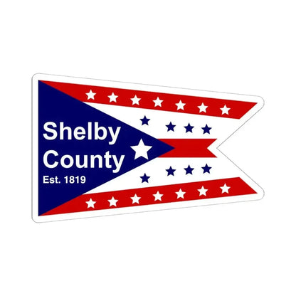 Flag of Shelby County Ohio (United States) STICKER Vinyl Kiss-Cut Decal 6 Inch White - The Sticker Space