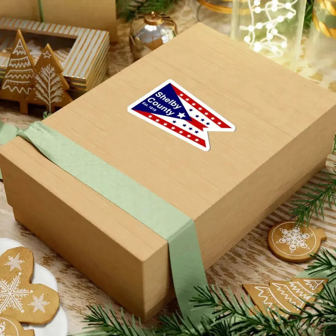 Flag of Shelby County Ohio (United States) STICKER Vinyl Kiss-Cut Decal - The Sticker Space