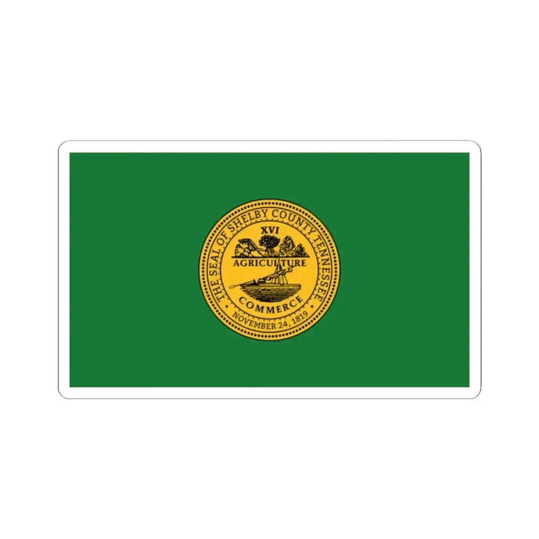 Flag of Shelby County Tennessee (United States) STICKER Vinyl Kiss-Cut Decal 2 Inch White - The Sticker Space