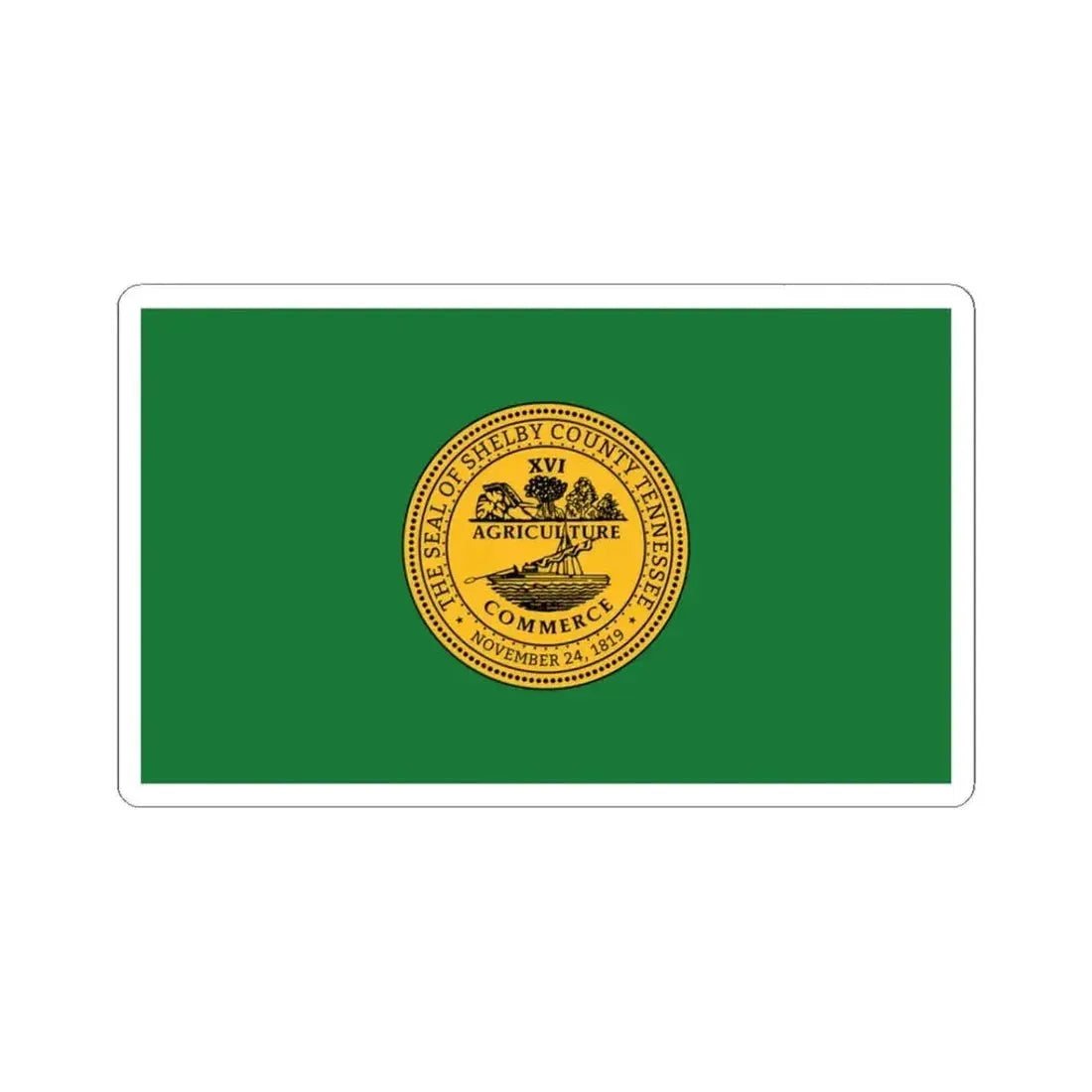 Flag of Shelby County Tennessee (United States) STICKER Vinyl Kiss-Cut Decal 3 Inch White - The Sticker Space