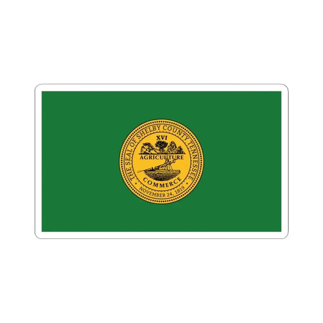 Flag of Shelby County Tennessee (United States) STICKER Vinyl Kiss-Cut Decal 4 Inch White - The Sticker Space