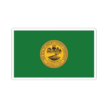 Flag of Shelby County Tennessee (United States) STICKER Vinyl Kiss-Cut Decal 4 Inch White - The Sticker Space