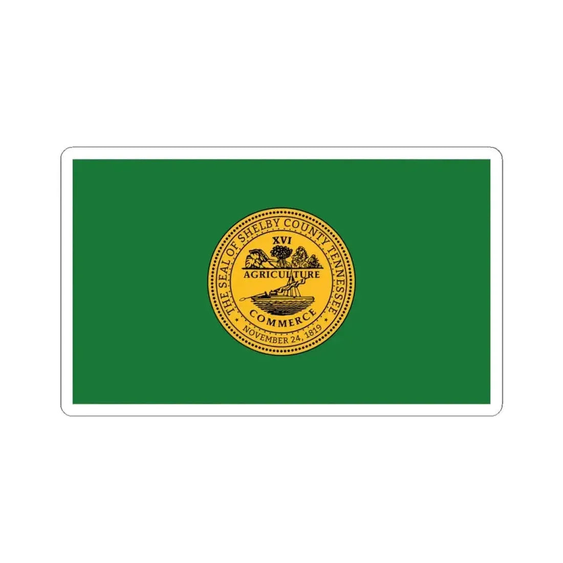 Flag of Shelby County Tennessee (United States) STICKER Vinyl Kiss-Cut Decal 6 Inch White - The Sticker Space