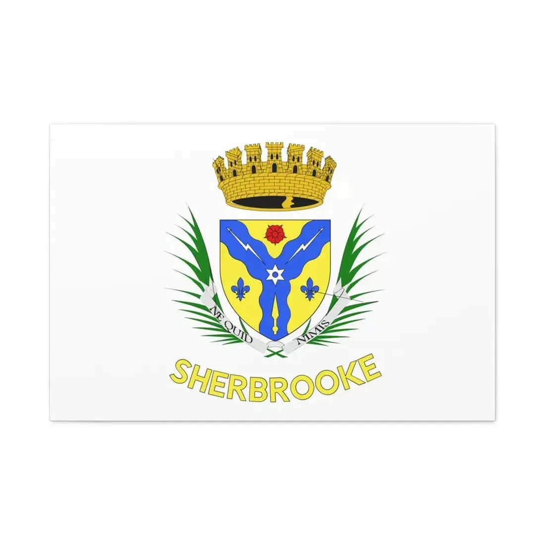 Flag of Sherbrooke Canada - Canvas Wall Art 36" x 24" 1.25" - The Sticker Space