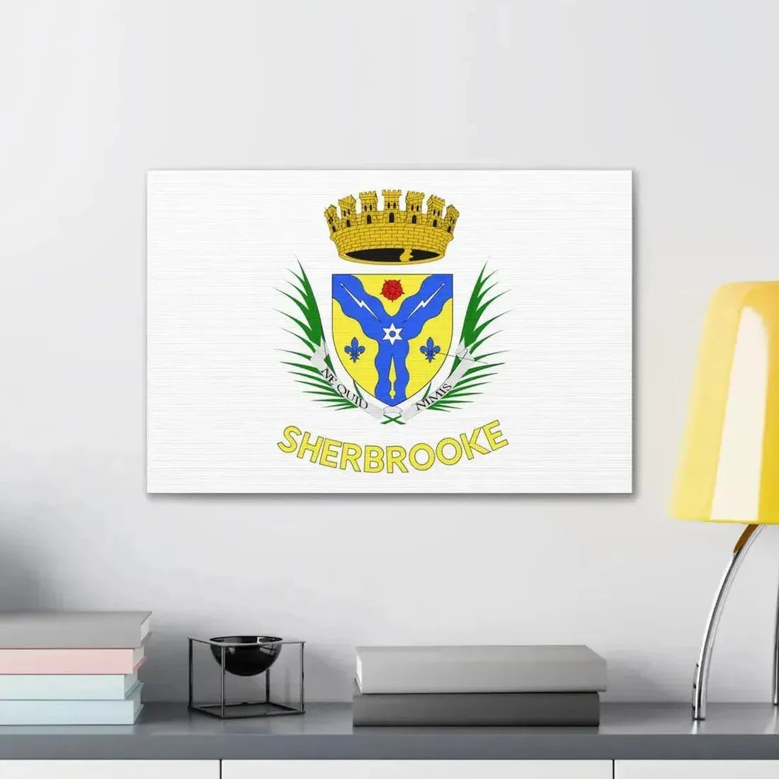 Flag of Sherbrooke Canada - Canvas Wall Art - The Sticker Space